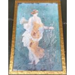 A framed photographic print of an ancient Roman wall mural of 'Flora, Goddess of Spring', 99x58.5cm