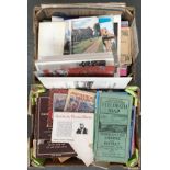 Two boxes of ephemera, many vintage, some West Country interest, church guides, guidebooks,