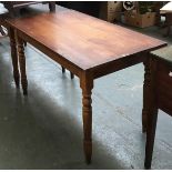 A modern pub table on turned legs, 122x69x74cm