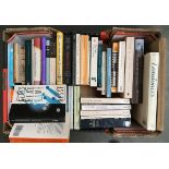 A box of books to include Evelyn Waugh, Kingsley Amis, Bruce Chaplin, Mark Twain etc