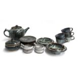 A small studio pottery teaset, some marked Nigeria