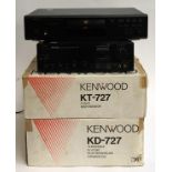 A Kenwood KD-727 linear turntable (boxed); Kenwood KT727 stereo tuner (boxed) and a Kenwood KA828