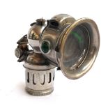 A vintage Miller & Co. Ltd carbide motorcycle lamp, 16.5cmH