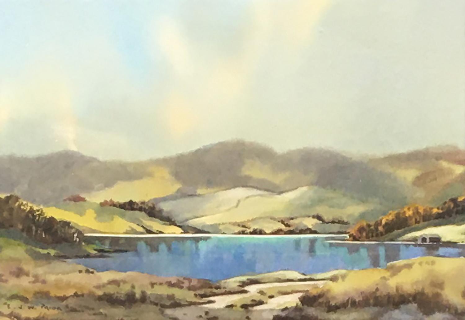 Ebenezer (Jack) John Woods Prior (1914-1988), watercolour of a lake, signed lower left, 24x33.5cm