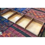 A mid-century four section desk tray, 118cmW