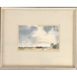 20th century British school, Rupert Housley, 'A Glimpse of Sun, Port Meadow, Oxford', 14x22cm