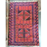 A small West Persian rug, 128x85cm; together with a kilim, 195x103cm