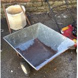 A Galvanised wheelbarrow, with two wheels