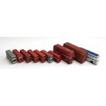 A collection of model buses, to include six Matchbox double decker buses, a Dinky Toys Routemaster