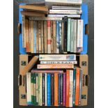 Two boxes of paperbacks, mostly Penguin editions
