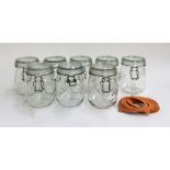 A set of eight 900ml Le Parfait preserving jars