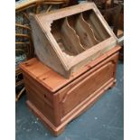 A modern pine blanket box, 90cmW; together with an early 20th century pine corner unit, 71cmH
