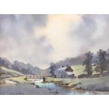 Ebenezer (Jack) John Woods Prior (1914-1988), watercolour of a lake district farmhouse, signed lower