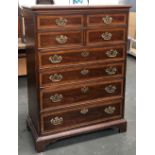 A reproduction chest of six long drawers, 95x48x131cm