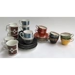 A 12 piece Royal Standard fine bone china set of coffee cups and saucers; together with a mid-