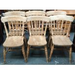 A good set of six 20th century beech kitchen chairs