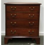 A small chest of four drawers on bracket feet, 63x34x71cmH