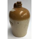 A large stoneware flagon with a loop handle, marked 3234 Cave & Co. Yeovil, 37cmH