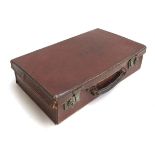 A gents leather overnight case, the top monogrammed A.H, 41.5cmH
