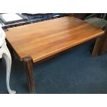 A 20th century hardwood coffee table, 120x74x45cmH