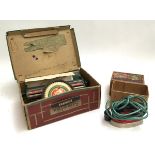 A child's tin plate Simplex typewriter in original box; together with a Clayton & Lewis ltd travel