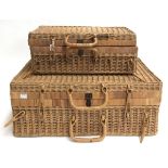 Two wicker picnic hampers