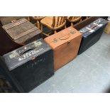Three vintage suitcases, one by Antler, one Revelation