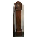 A small 20th century longcase clock, 128cmH, with key