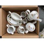 A Royal Doulton 'Larchmont' 140 piece dinner service, to include teapot, coffee pot, sugar bowl,