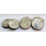 A set of six Remo Fibreskyn hand drums, each 20cmD