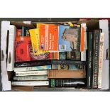 A box of books together with some OS maps