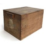 A vintage pine box with hinged lid, 47cmW