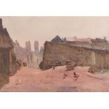 Walter Emsley (1860-1938), Whitby street scene, watercolour, signed and dated 1920 lower left, 25