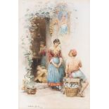 Ebenezer Wake Cook (1843-1926), 'The Rivals', watercolour, signed and dated 1891 lower left, 21cm