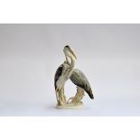 A Karl Ens porcelain figure of a pair of herons, marked to base, 32.5cm high