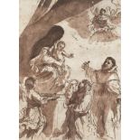 After Guercino, 'St. Dominic Presenting St. Catherine of Siena to the Madonna', etching by William