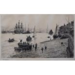 William Lionel Wyllie (1851-1931), 'National Dinghy Race, Portsmouth 1927', etching, signed in