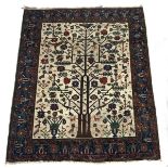 A Persian tree of life rug with triple border, 160X190cm