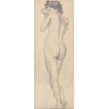 Léon Gambey (1883-1914), two pencil nude studies of a woman, the first 6.5 x 17cm, the other 11 x