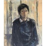 Sarah Spackman RBA (b.1958), Self Portrait, oil on canvas, signed and dated to verso 1982, 76x63cm