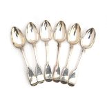 A set of six Victorian silver dessert spoons by Elizabeth Eaton, London 1846, 8.2oz