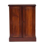 A late 19th century mahogany specimen chest, having two cupboard doors opening to reveal six