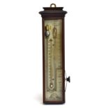 A very rare Victorian rosewood mercury Patent Compensating Portable Barometer or mercury