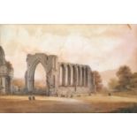 John Glover (1767-1849), 'Chapel Ruins', watercolour, unsigned, 16.5 x 25.5cm