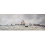 Walter Cannon (exh. 1908-1913), 'Shipping in a Choppy Sea', watercolour, signed and dated 1906 lower