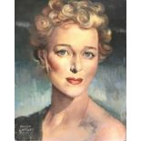 Molly Loftus Payton, portrait of Jessie Royce Landis, 1952, oil on artist's board, bears label to