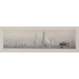 William Lionel Wyllie (1851-1931), 'Yachting off No Man's Land Fort', drypoint etching, signed in