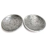 A pair of Matthew Hilton for SCP cast aluminium chargers or bowls, marked 'HILTON' with signature,