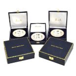 Three small Armada/alms dishes by Mappin & Webb, London 2008 and 2009, boxed, awarded as racing