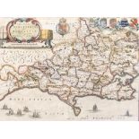 Blaeu, J. (c. 1645), map of the county of Dorset, 'Comitatus Dorcestria sive Dorsettia vulgo Anglice